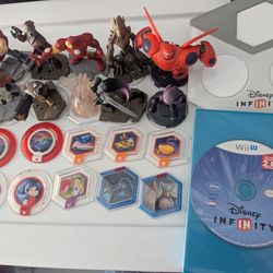 Lot of Disney Infinity 2.0 Wii U Game Figures Crystal Power Disks Portal Marvel