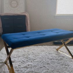 Blue Velvet Bench