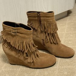 Suede Wedge Ankle Boot
