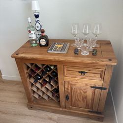 Pottery Barn Solid Pine Bar Hutch