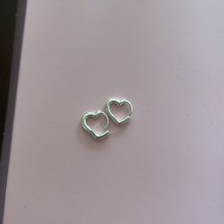 Cute Silver Heart Earring Hoops
