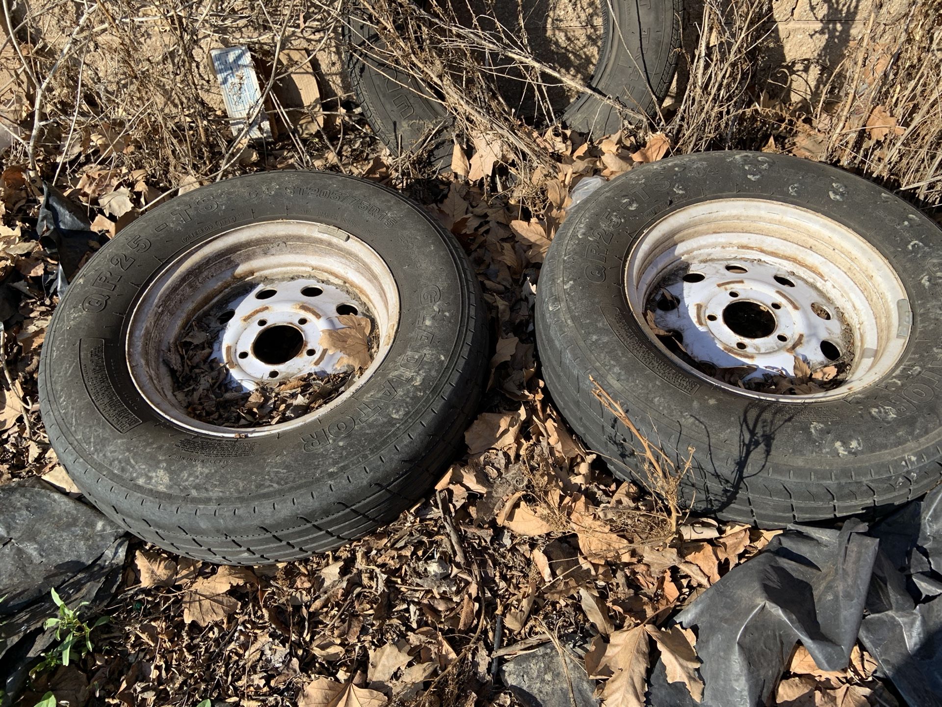 Tire and wheels for trailer