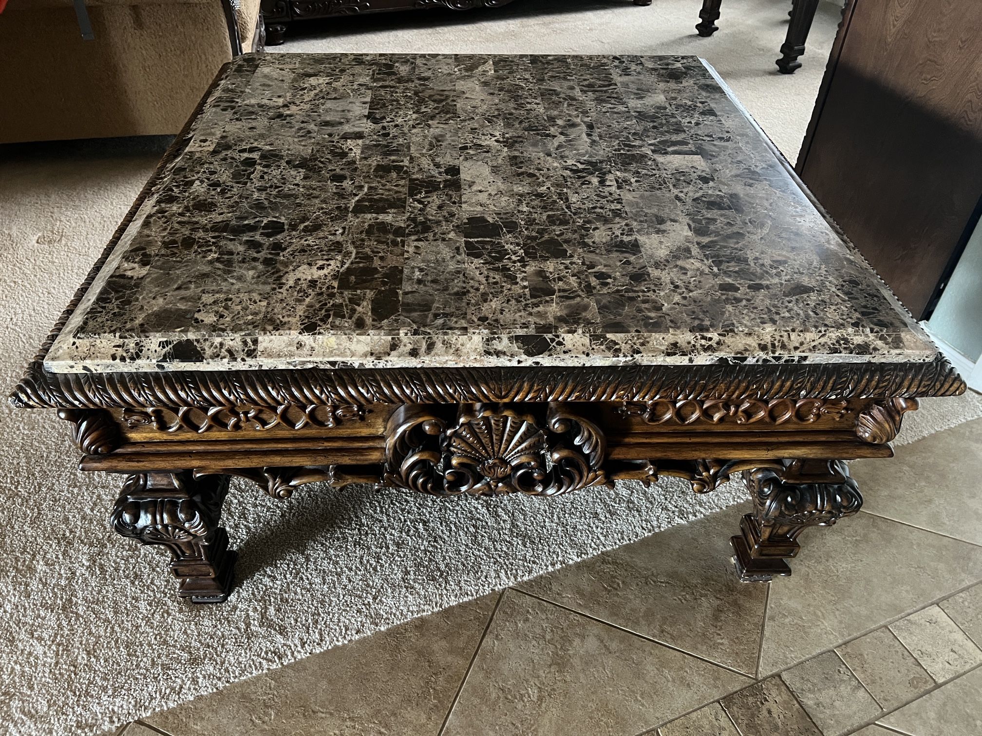 Marble Coffee Table And Side Table Set