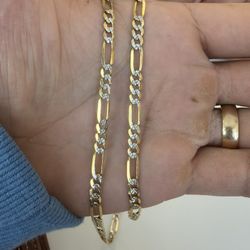 14k Diamond Cut fígaro 