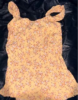 Yellow Floral Mini Dress