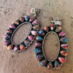 Pink Dream (Spiny Oyster And Turquoise) Earrings 