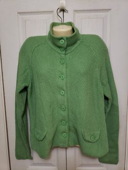 Charter club cardigan XL cotton blend green
