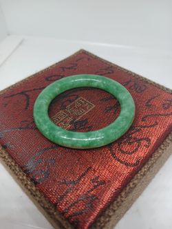 Baby bangle size 40x7.5x7.6mm genuine green emerald jade jadeist bangle