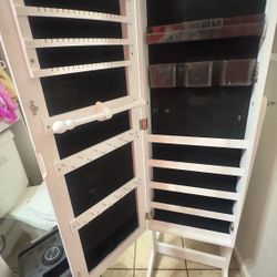 Jewelry Cabinet  Stand Up Mirror