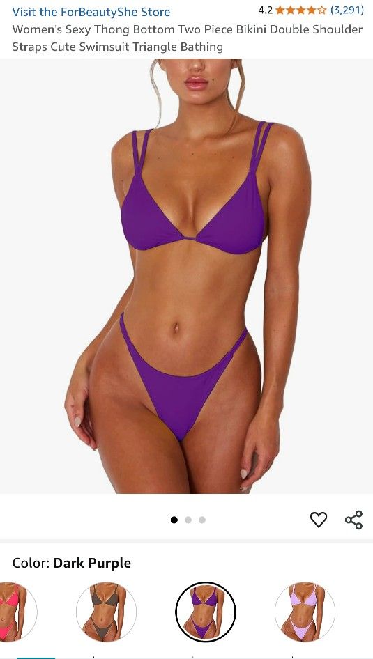 New Beautiful 🟣 Purple thong Bikini Size XL. See Photos. Cash Pickup Only