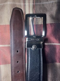Nautica Men’s Belt Black/Brown CGG - Size M 34-36 - Coated Leather