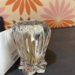 Vintage Crystal Glass Birch River Matchstick And Striker Set For Candles