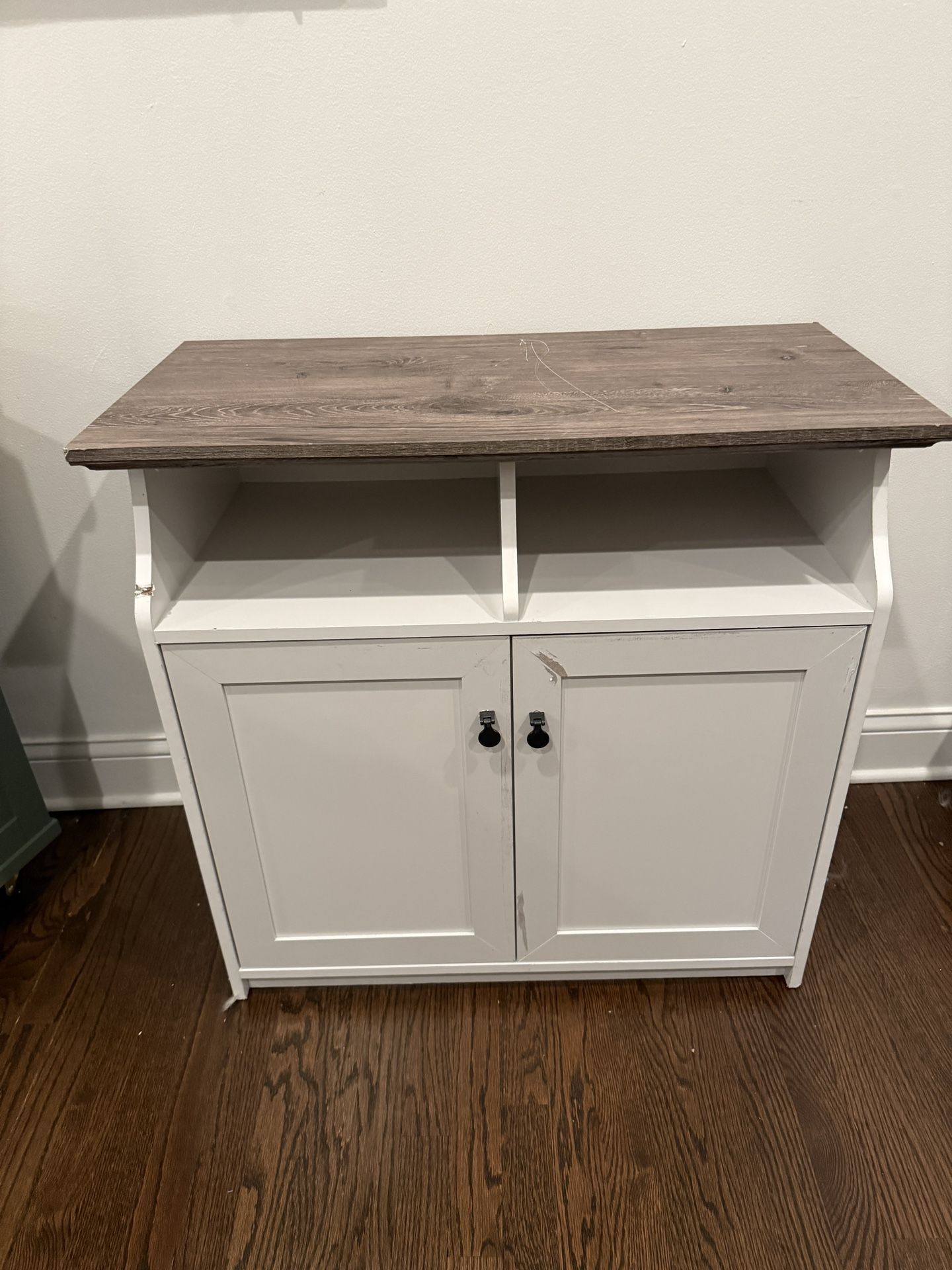 Used- Saint Birch Finley White 2-Door Vertical Filing Cabinet / Printer Stand