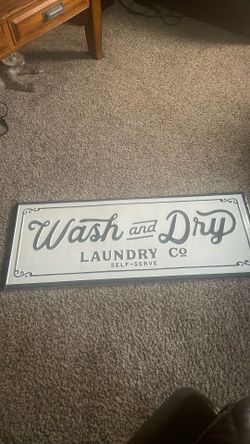 Large Metal Laundry Mat Advertising Sign 40.00
