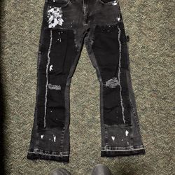 Flare Distressed Jeans- Size 32