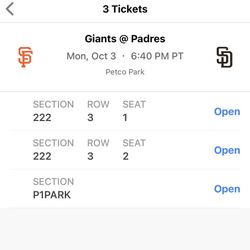 Giants @ Padres 10/3 