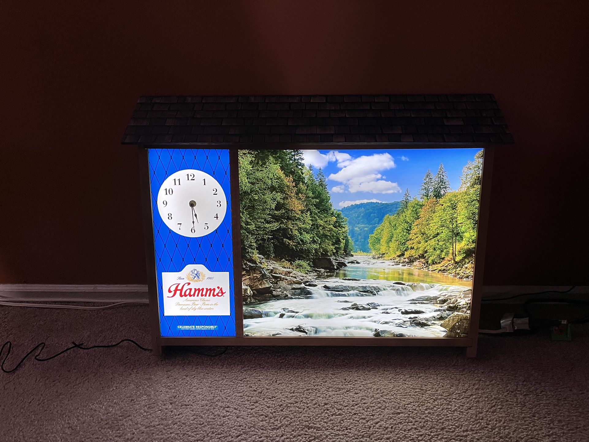 Hamms Beer LED Scene O Rama Clock Sign