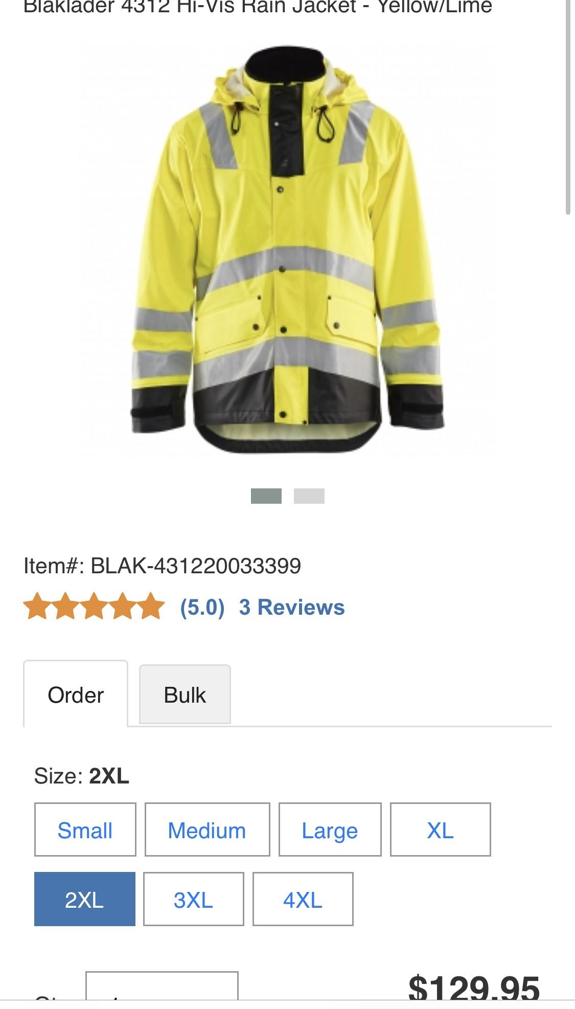 Hi-Vis - XXL Rain Jacket - Blåklåder