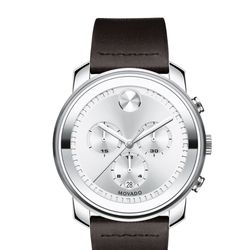 Movado Bold Leather Strap Mens Watch 