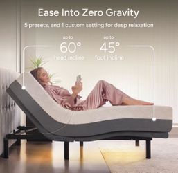 Twin XL Adjustable Bed Base with Mattress Zero Gravity
