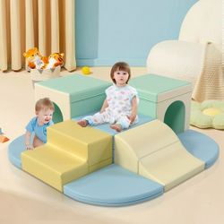 9-Piece Colourful Soft Foam Climbing Blocks for Toddlers, Inside Modular Crawling & Sliding Play Set [NEW] **Assembly Req** 