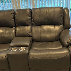 Leather Grey Couch Set 