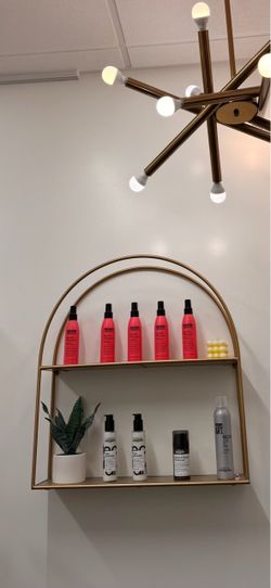 Gold Arch Two-Tier Wall Shelf