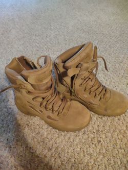 Reebok Men's Rapid Response RB 8" Stealth Tactical Boot with Side Zipper RB8850 Coyote Brown Size 6