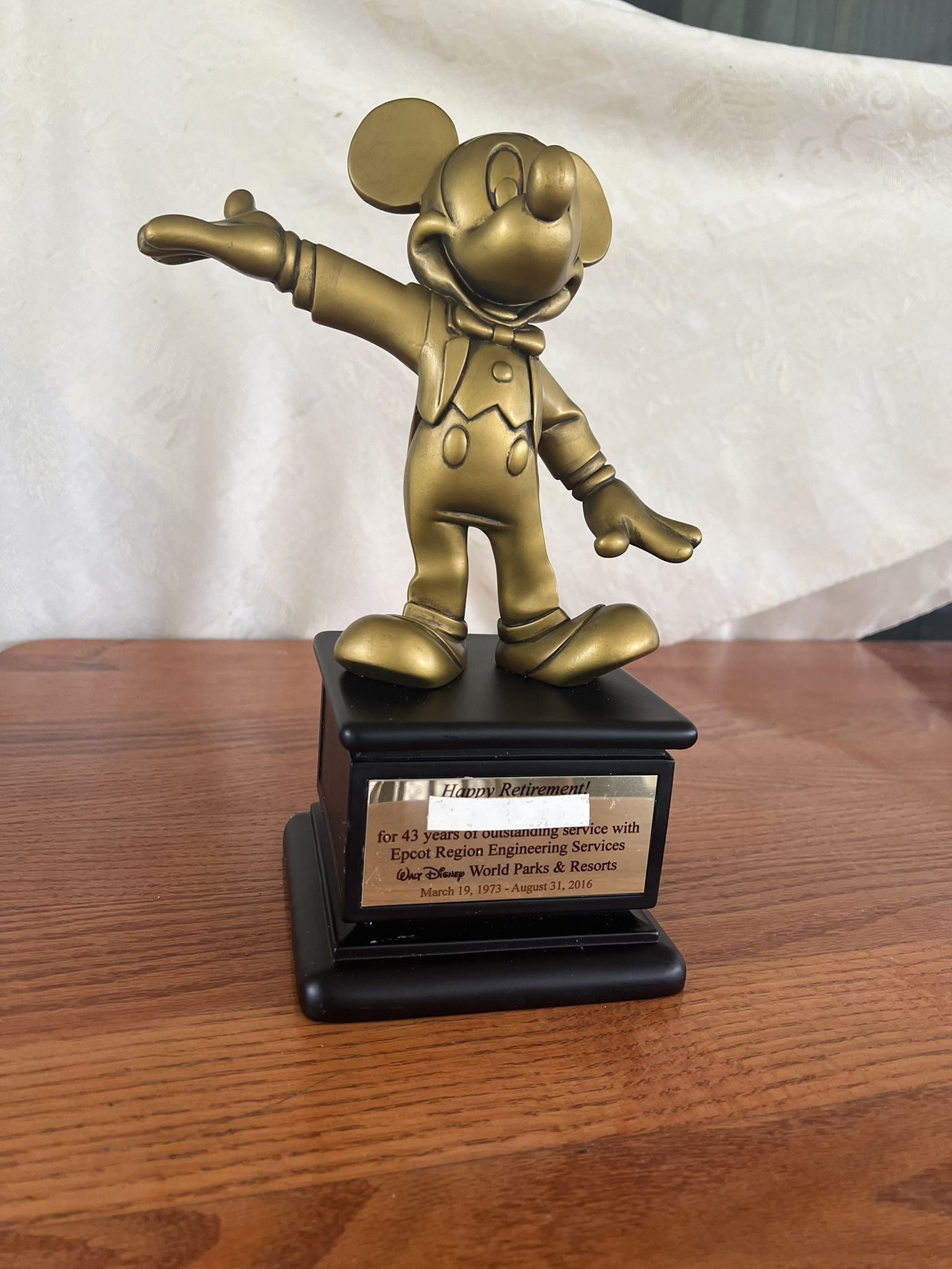DISNEY MICKEY STATUE ORIGINAL 43 YR BRASS AND PIXIE DUST ANOTHER ORIGINAL DISNEY