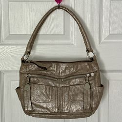 B. Makowsky Metallic Shoulder Handbag Tote