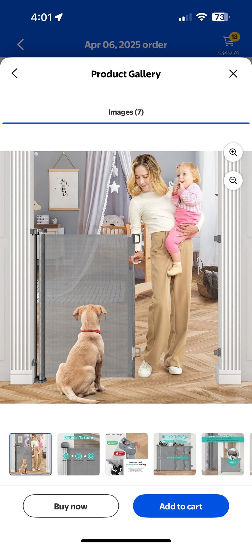 Retractable baby/pet Gate