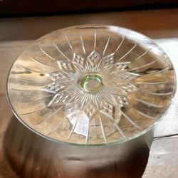 Vintage Anchor Hocking Canfield Clear Glass Footed Cake PLate Stand