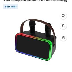 Portable Karaoke with Wireless Microphones, Bluetooth Wireless