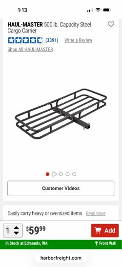 Hitch cargo carrier - 500lb capacity