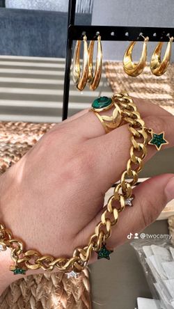 necklace Stainless Star Green