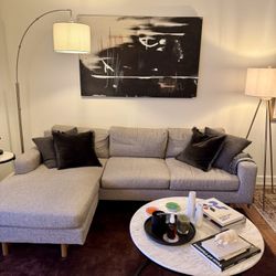 West Elm Eddy Sectional Sofa with Reversible Chaise – Great Condition, 90″