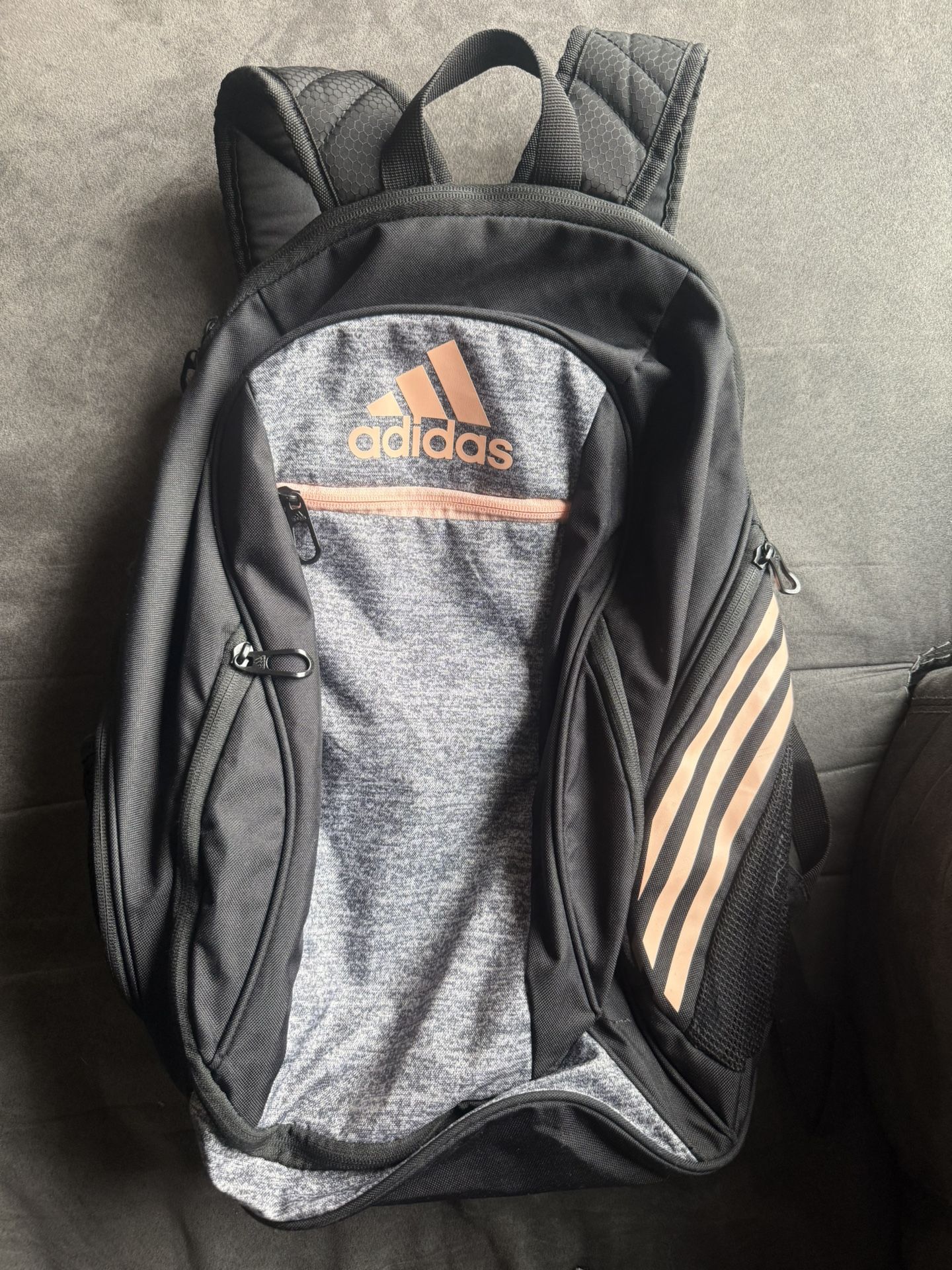 New Adidas Backpack (Pink, Gray & Black)