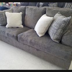 Soletren Gray Microfiber Casual Sofa 🤩 Brand New ✅ Living Room 💥