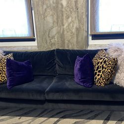 Dark Gray Sapphire Velvet Couch