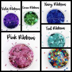 Glitter Shapes & Polymer Clay Mickey, Dinosaurs, Harry Potter, Flowers, Hearts, Dog Paws, Cats, Cancer Awareness Ribbons