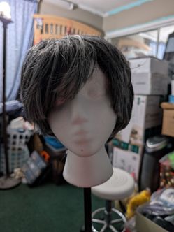Short Hair Black and Grey Wig