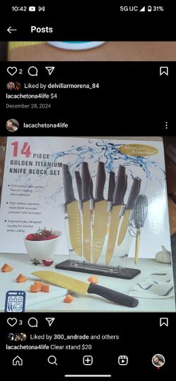 $20 New In Box 14 Pc Knife With Stand