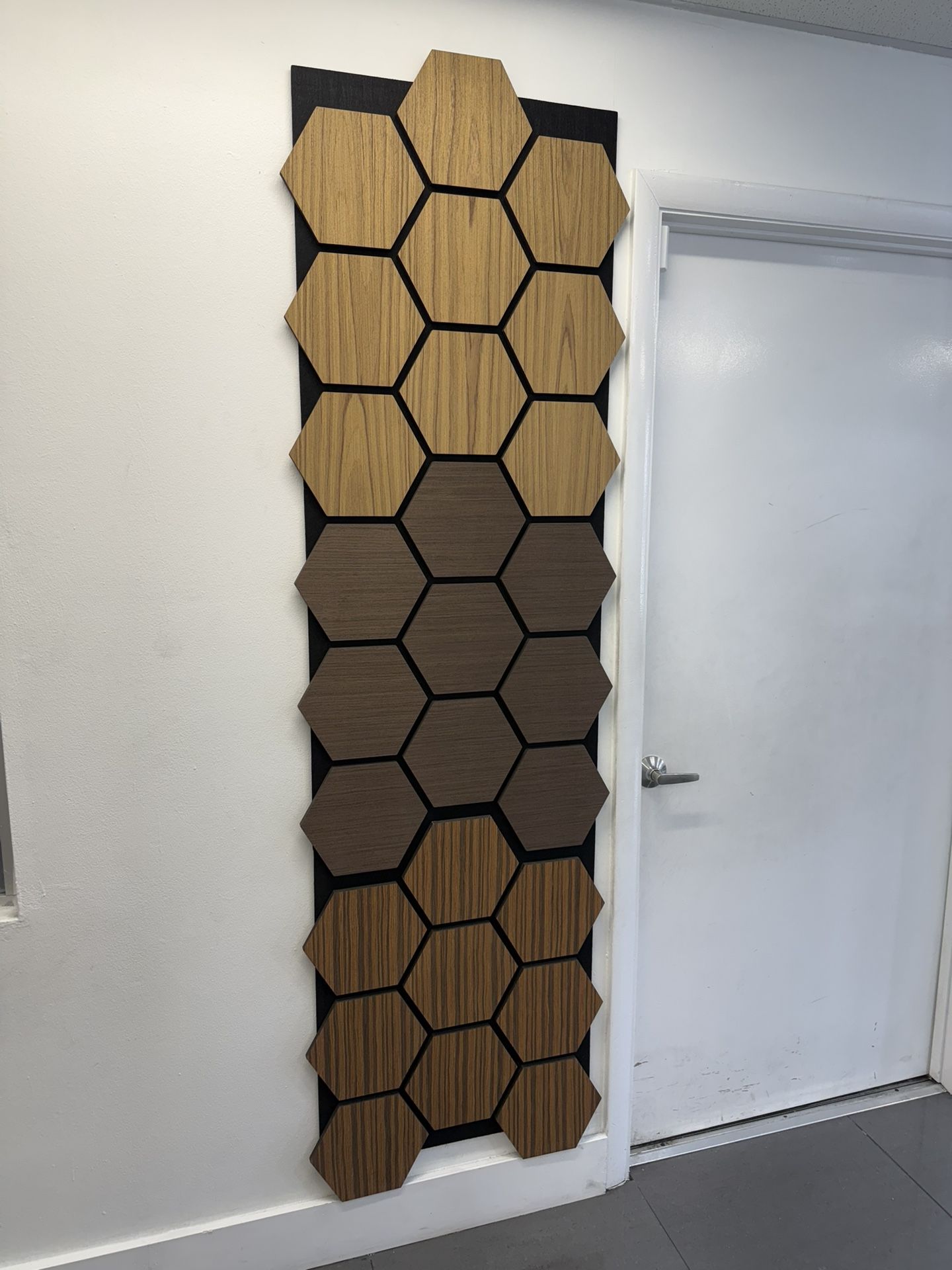 30x24in Acoustic Sound Proof Hexagon Wall Panels Wood Felt New!