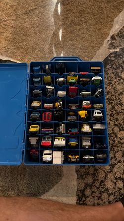 Lot of Die-Cast Toy Cars in Storage Case - 48 cars