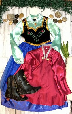 AUTHENTIC DISNEY FROZEN ANNA Girls Costume Size Large (9-10)