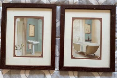 Matching Solid Wood Framed Wall Art Set (2) – Classic Home Decor