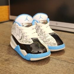 Nike Air Jordan Dub Zero Toddler 4C White Black University Blue 