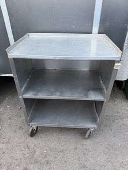 three-shelf stainless steel utility cart great for restaurant