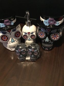 Sugar Skull kitchen Accessory Set