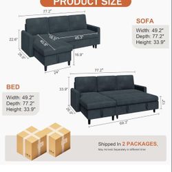 It's A Sofa And Bed It's IS A Grey 